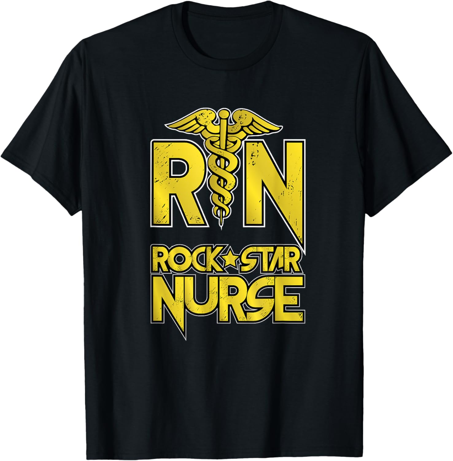 RN Rockstar Nurse Caduceus Fun Humor