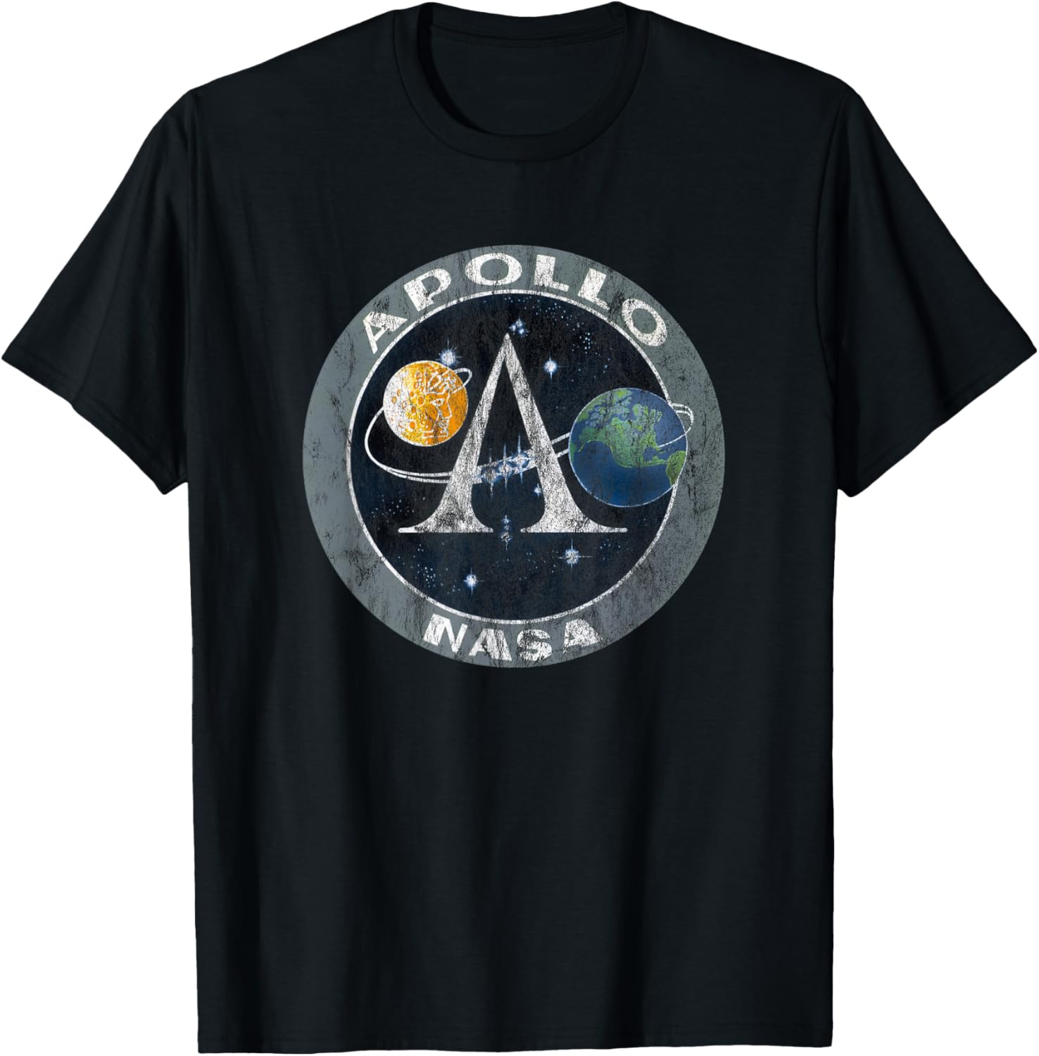 NASA Apollo Missions Distressed Logo Moon Missions