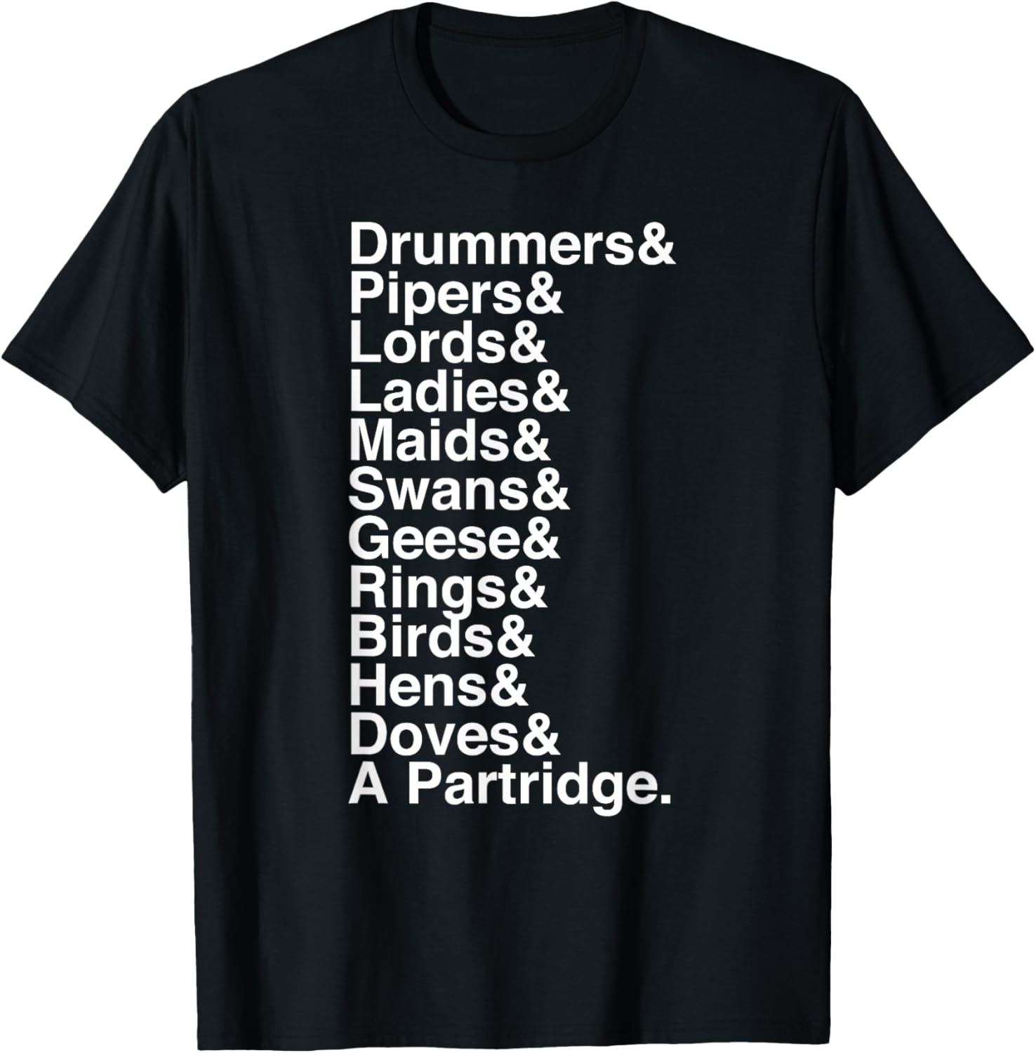 12 Days of Christmas Helvetica List